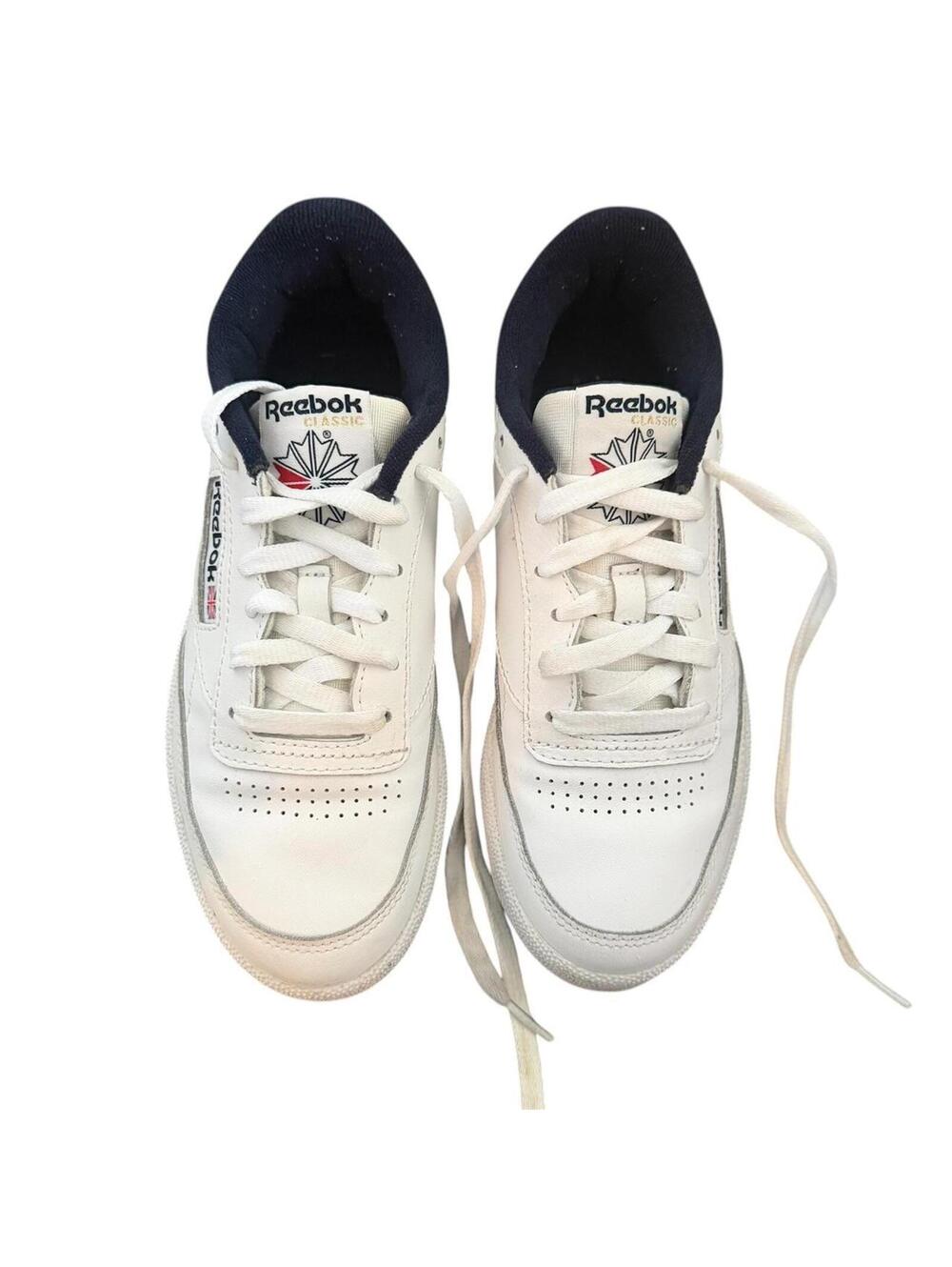 Reebok Club C 85 White Navy Leather Sneakers Men’s 6 Retro